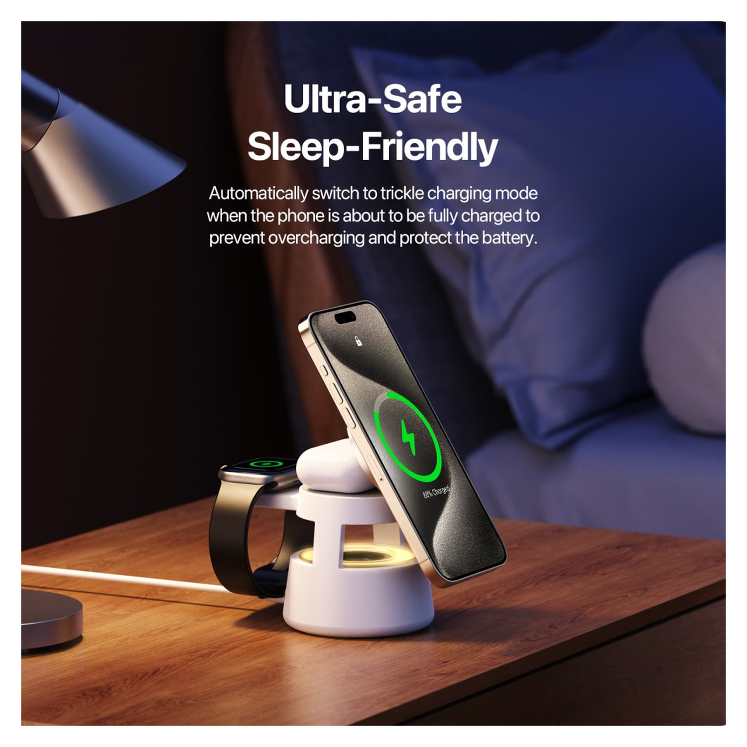 Duzzona W23 5-in-1 Draadloze MagSafe Oplader 15W met Bluetooth Speaker afbeelding 5