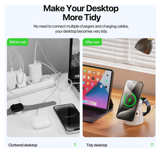 Duzzona W23 5-in-1 Draadloze MagSafe Oplader 15W met Bluetooth Speaker afbeelding 6