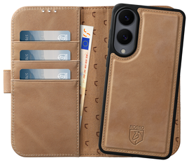 Rosso Elite Samsung Galaxy S25 Edge Hoesje met MagSafe Book Case Echt Leer Brown afbeelding