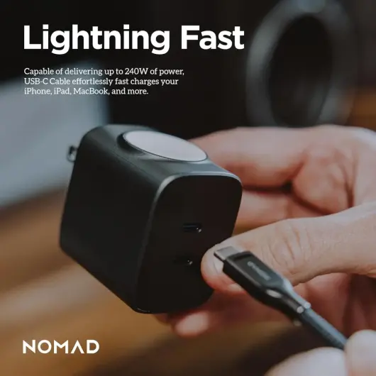 Nomad Kevlar USB-C naar USB-C Kabel 240W Power Delivery Fast Charge 3M Zwart afbeelding 6