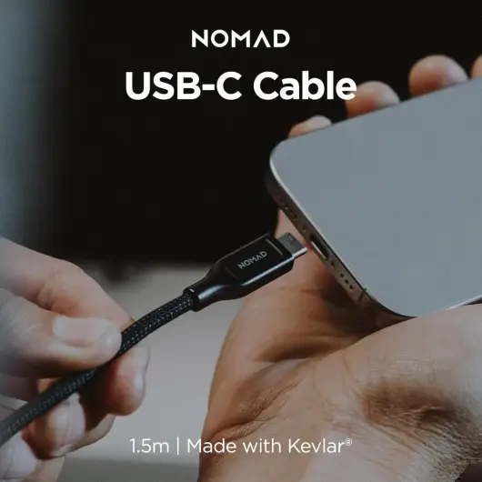 Nomad Kevlar USB-C naar USB-C Kabel 240W Power Delivery Fast Charge 3M Zwart afbeelding 7