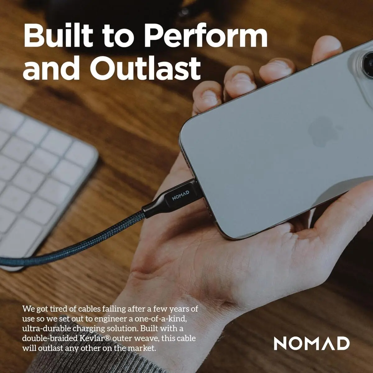 Nomad Kevlar USB-C naar USB-C Kabel 240W Power Delivery Fast Charge 1.5M Zwart afbeelding 5
