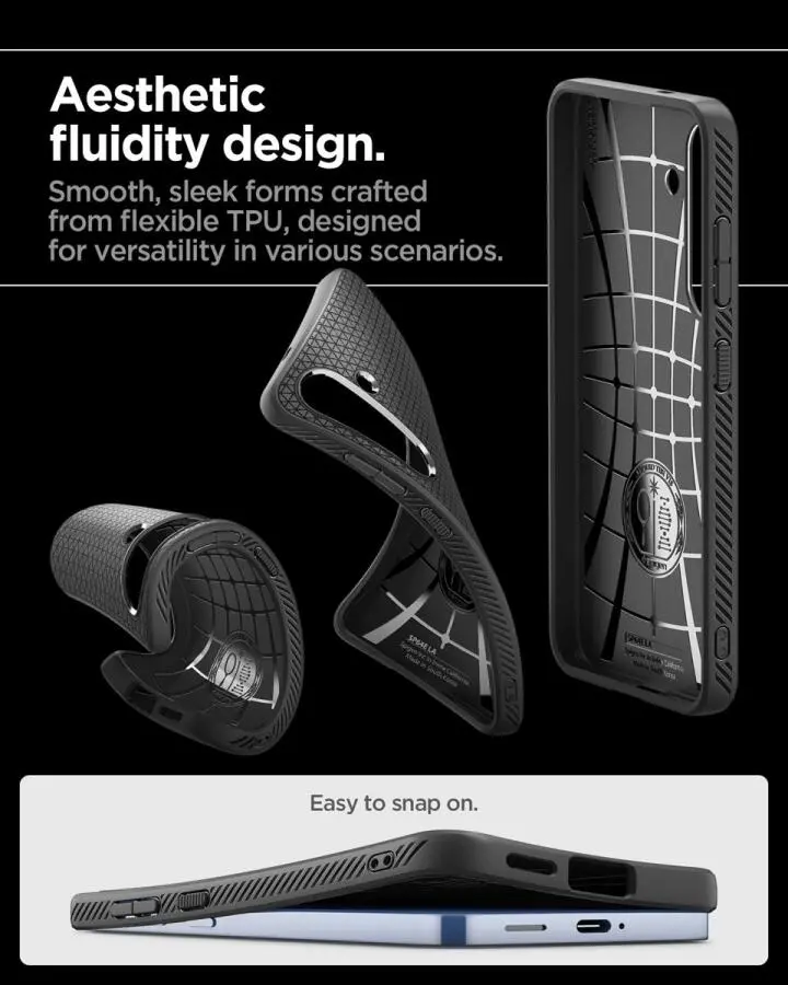 Spigen Liquid Air Samsung Galaxy S25 Plus Hoesje Back Cover Matte Zwart afbeelding 6