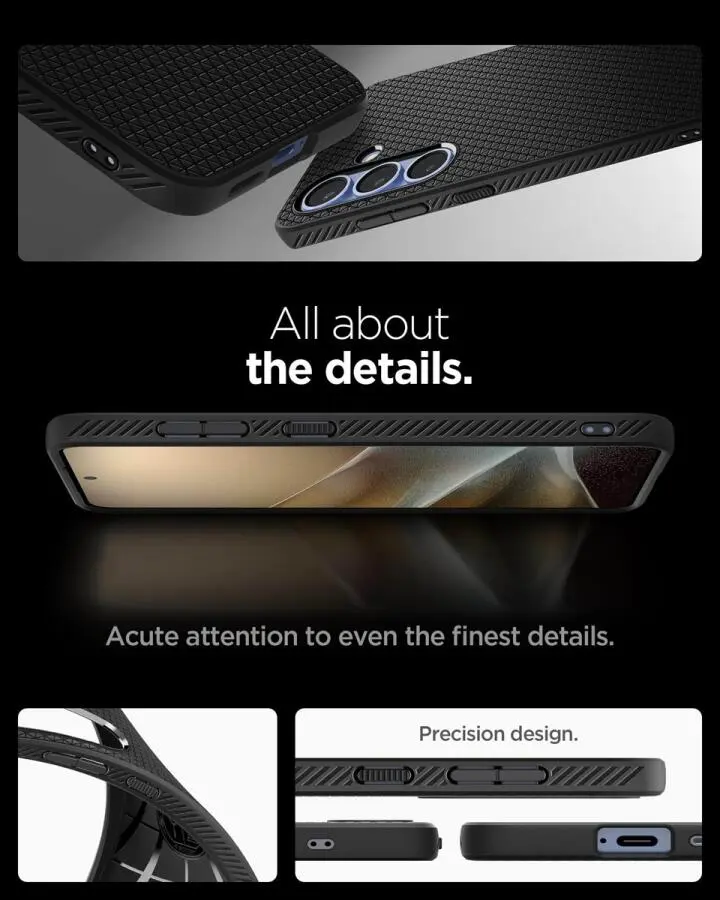 Spigen Liquid Air Samsung Galaxy S25 Plus Hoesje Back Cover Matte Zwart afbeelding 7