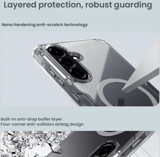 Nillkin Nature Pro Samsung Galaxy A56 Hoesje MagSafe / Qi2 Back Cover Wit afbeelding 8