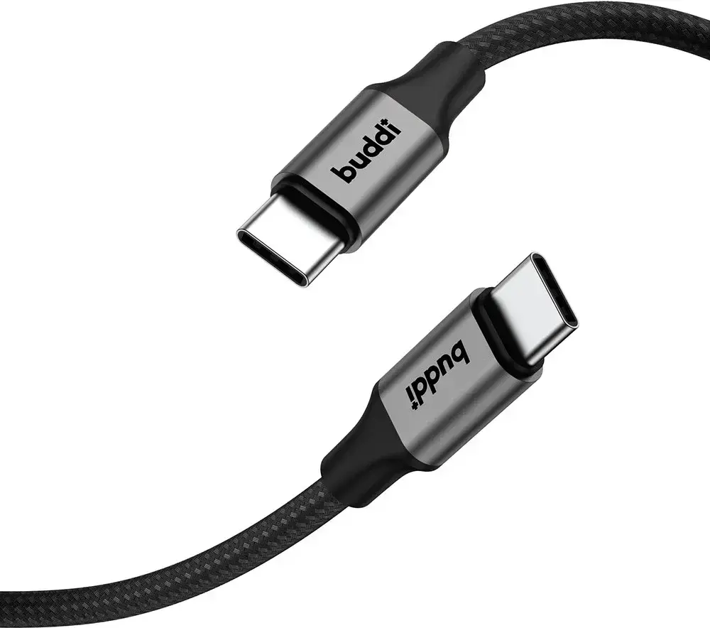 Buddi Flex USB-C naar USB-C Kabel 60W Fast Charge 2M Zwart - 3-pack afbeelding 10