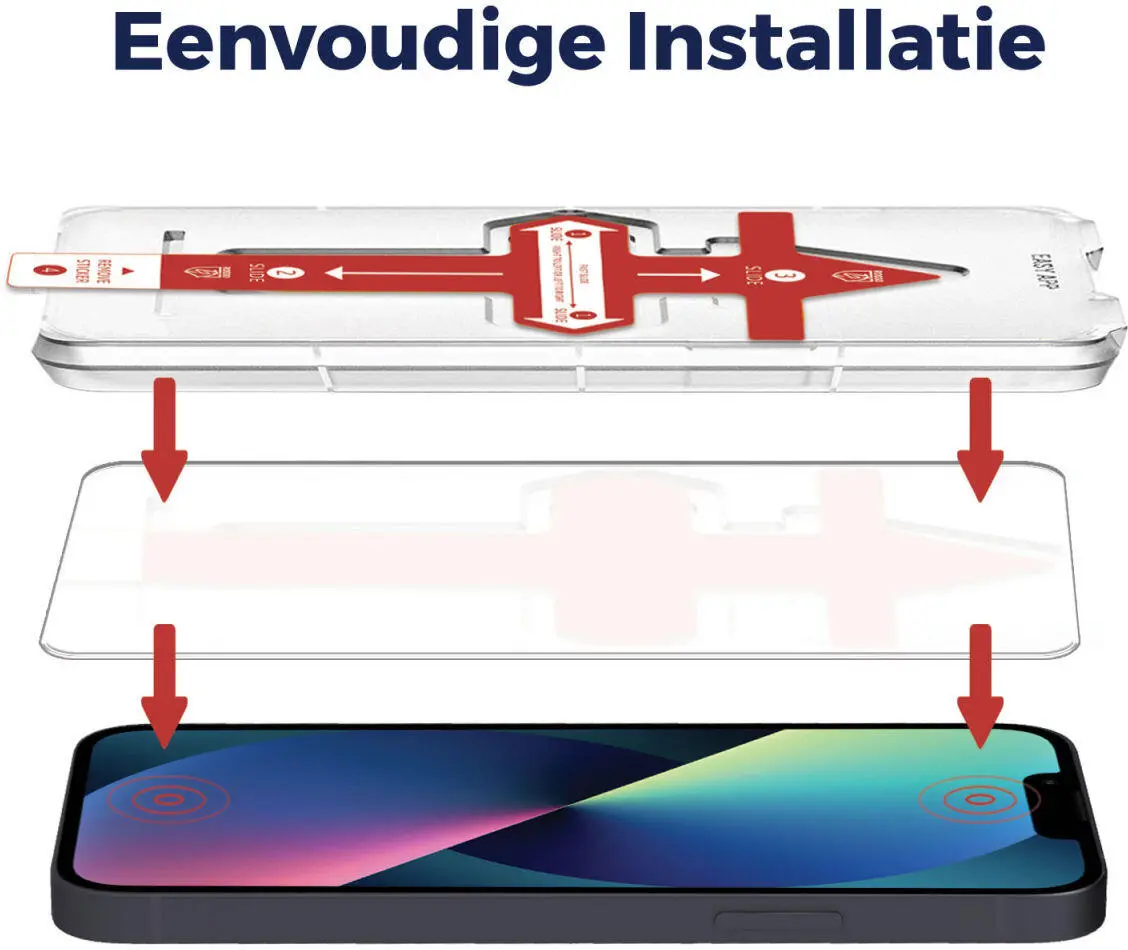 Rosso Apple iPhone 16e Tempered Glass met Installatietray afbeelding 2