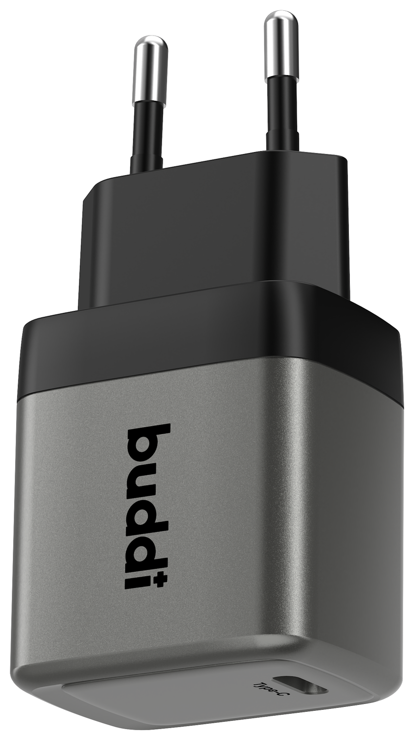Buddi Power 25W Power Adapter Fast Charge USB-C Snellader Grijs afbeelding 9