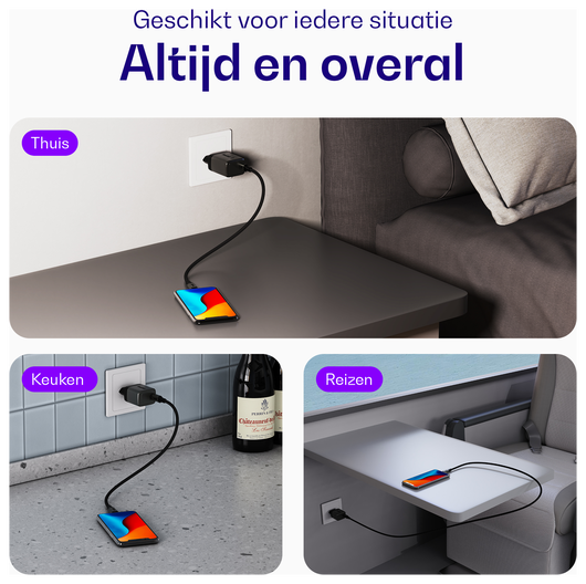 Buddi Power 25W Power Adapter Fast Charge USB-C Snellader Grijs afbeelding 5
