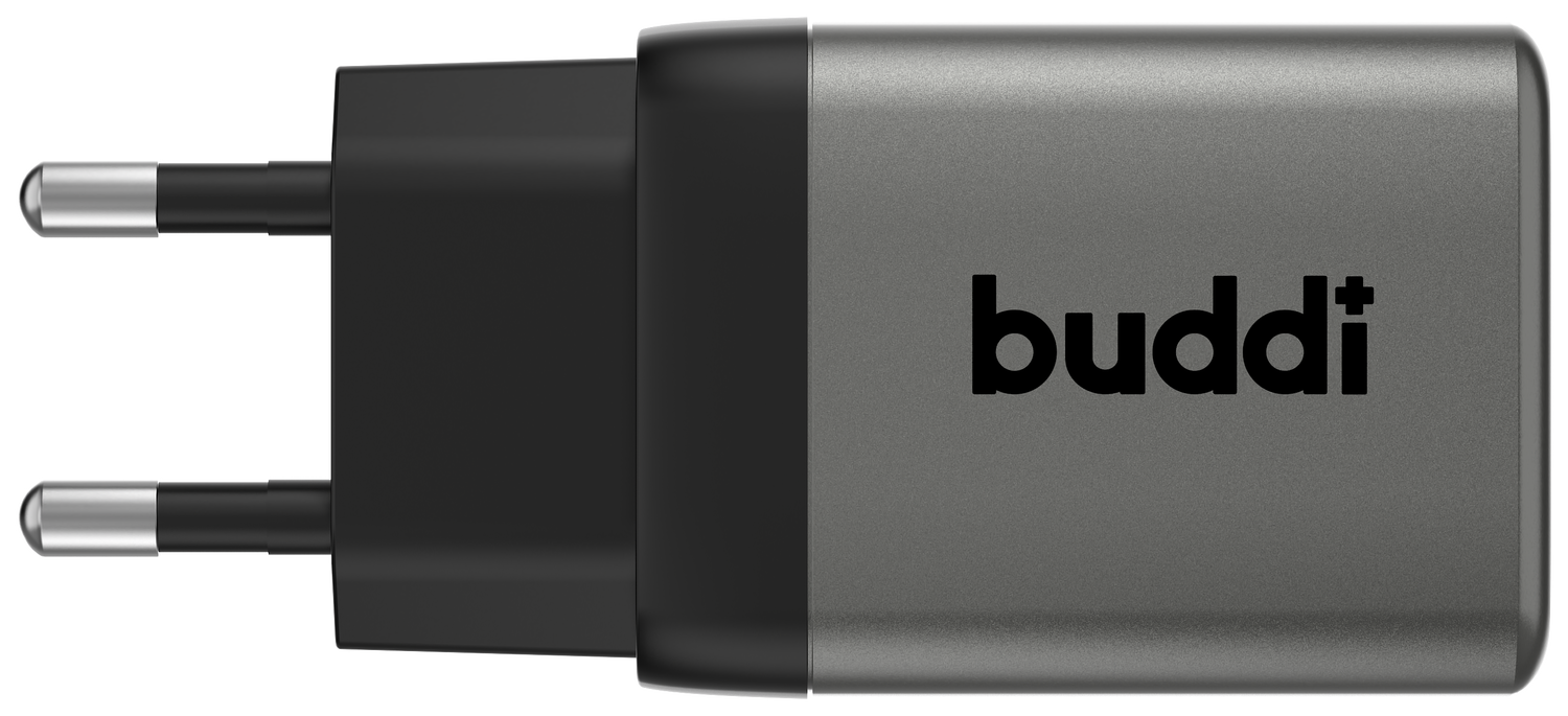 Buddi Power 45W Power Adapter Fast Charge USB-C Snellader Grijs afbeelding 2