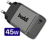 Buddi Power 45W Power Adapter Fast Charge USB-C Snellader Grijs afbeelding 1