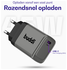 Buddi Power 45W Power Adapter Fast Charge USB-C Snellader Grijs afbeelding 3