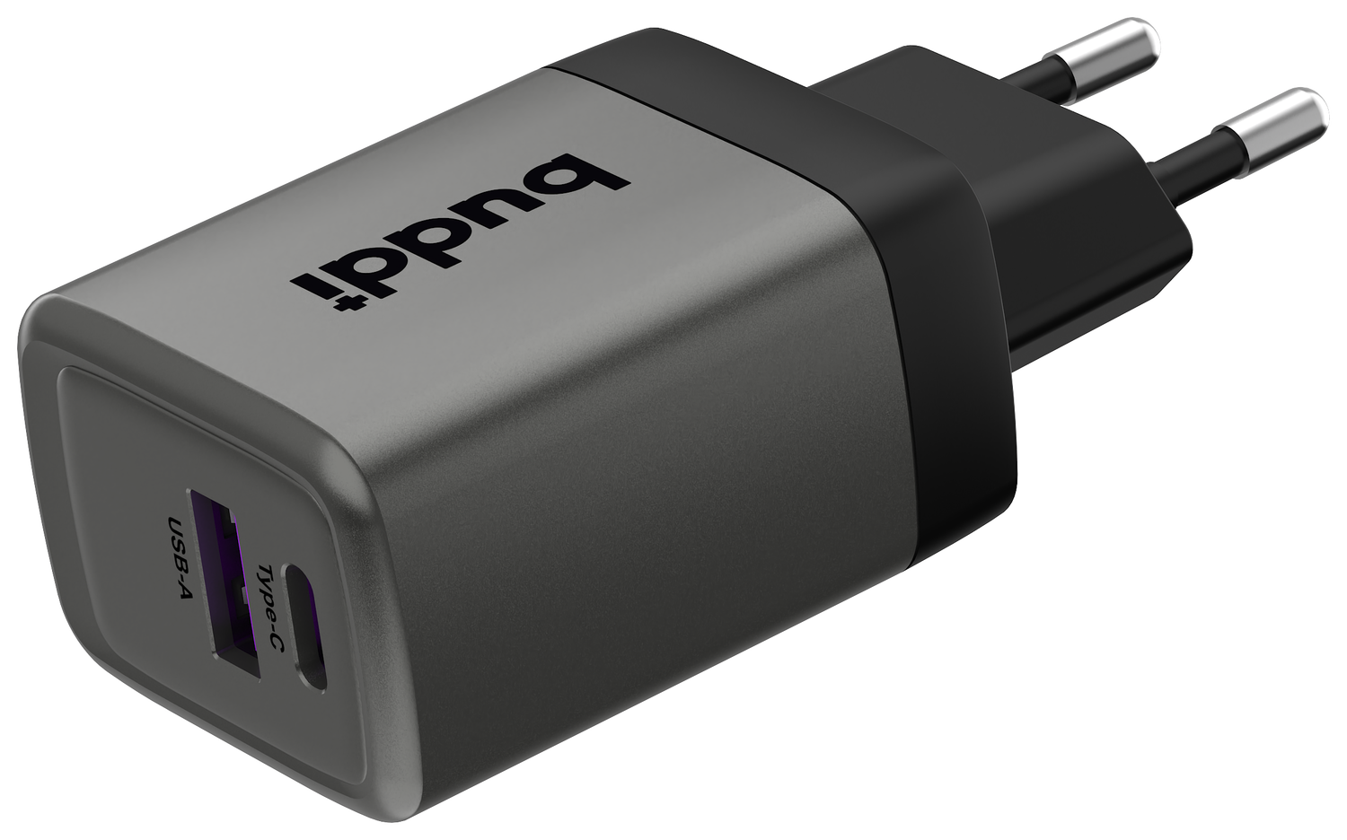 Buddi Power 45W Power Adapter Fast Charge USB-C + USB-A Snellader Grijs afbeelding 11
