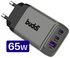 Buddi Power 65W Power Adapter Fast Charge 2x USB-C + USB-A Snellader Grijs afbeelding 1
