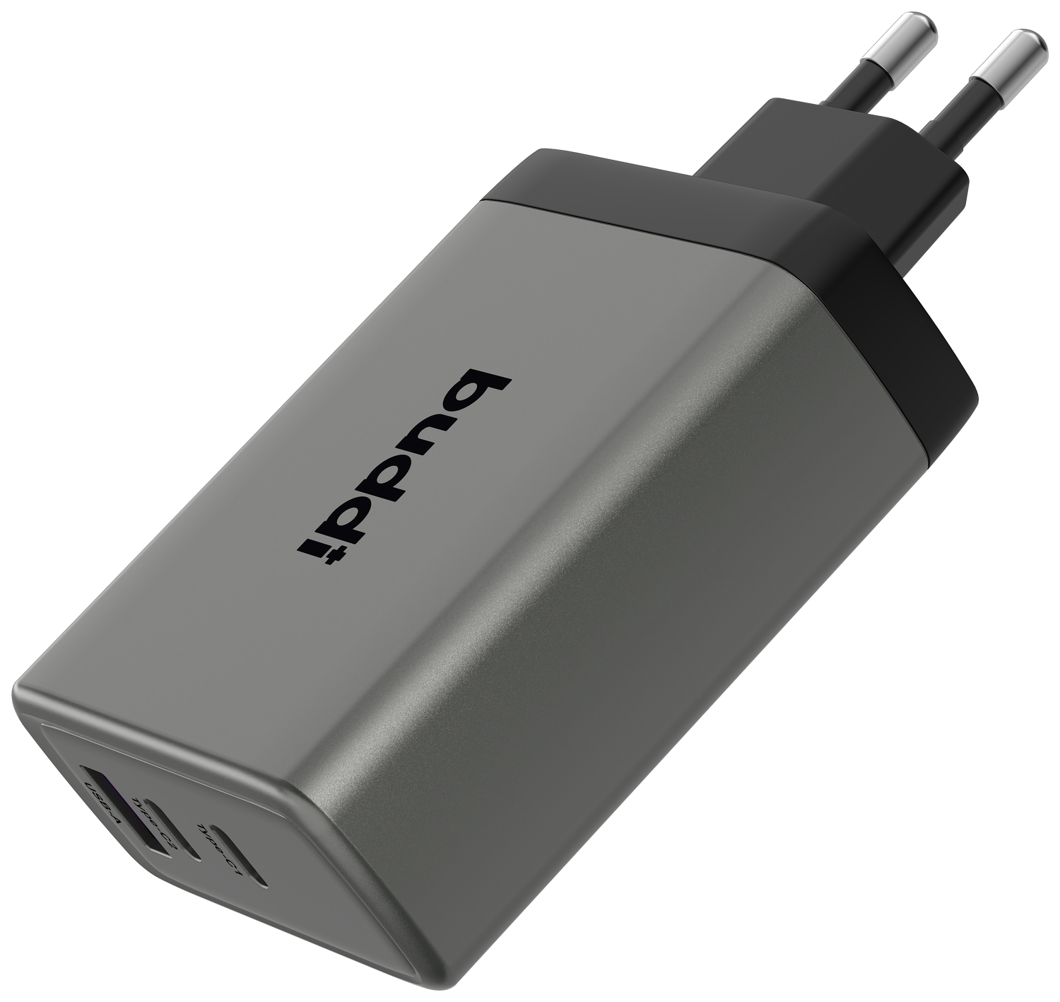 Buddi Power 100W Power Adapter Fast Charge 2x USB-C + USB-A Snellader Grijs afbeelding 9