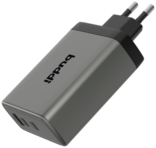 Buddi Power 100W Power Adapter Fast Charge 2x USB-C + USB-A Snellader Grijs afbeelding 9