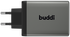 Buddi Power 100W Power Adapter Fast Charge 2x USB-C + USB-A Snellader Grijs afbeelding 2