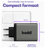 Buddi Power 100W Power Adapter Fast Charge 2x USB-C + USB-A Snellader Grijs afbeelding 4