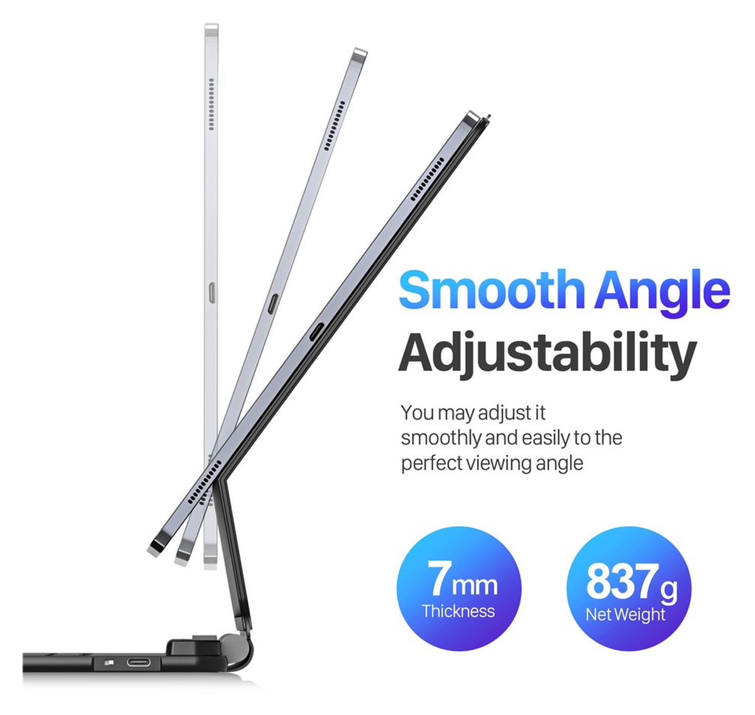 Dux Ducis Samsung Galaxy Tab S10/S9/S8 Ultra Hoes Bluetooth Toetsenbord Zwart afbeelding 13