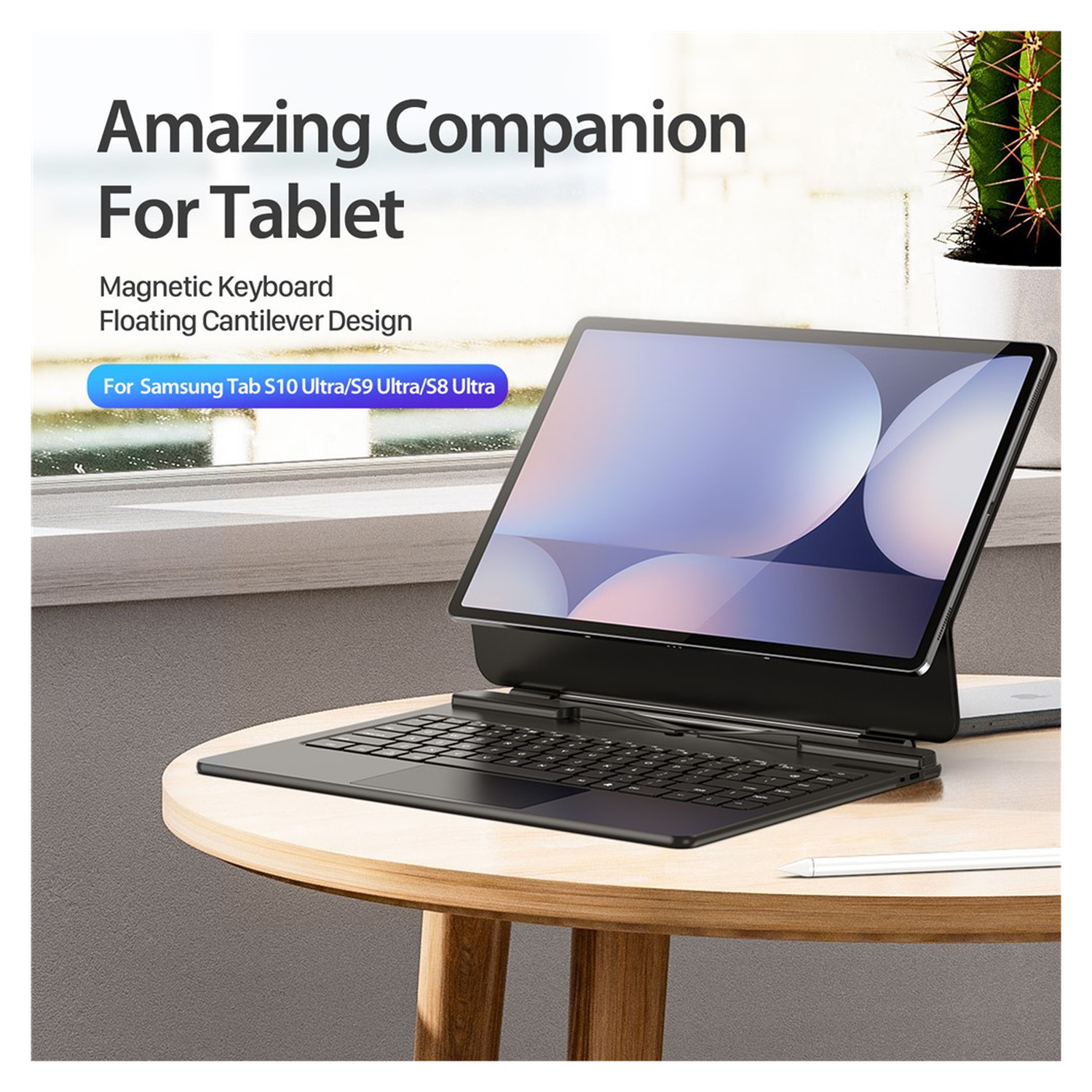 Dux Ducis Samsung Galaxy Tab S10/S9/S8 Ultra Hoes Bluetooth Toetsenbord Zwart afbeelding 9