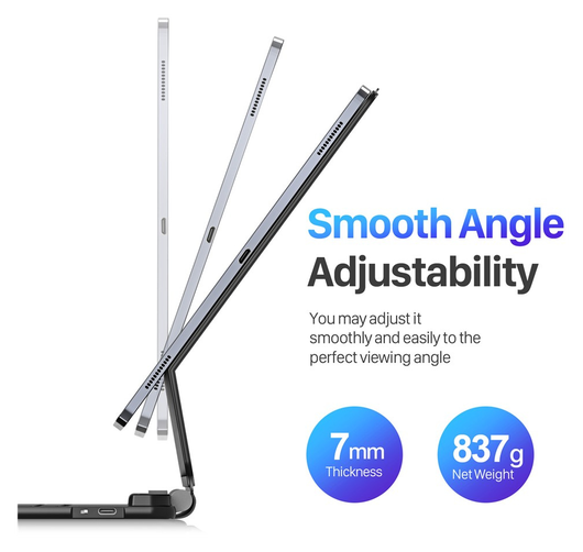 Dux Ducis Samsung Galaxy Tab S10/S9/S8 Ultra Hoes Bluetooth Toetsenbord Zwart afbeelding 13
