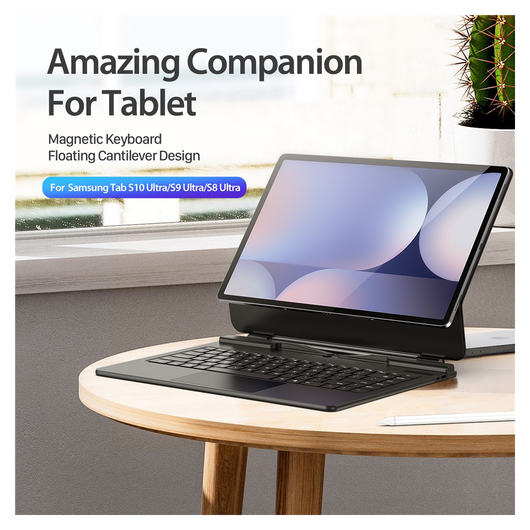 Dux Ducis Samsung Galaxy Tab S10/S9/S8 Ultra Hoes Bluetooth Toetsenbord Zwart afbeelding 9