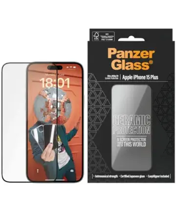 PanzerGlass Ceramic Ultra-Wide Fit iPhone 15 Plus Screen Protector Screen Protectors