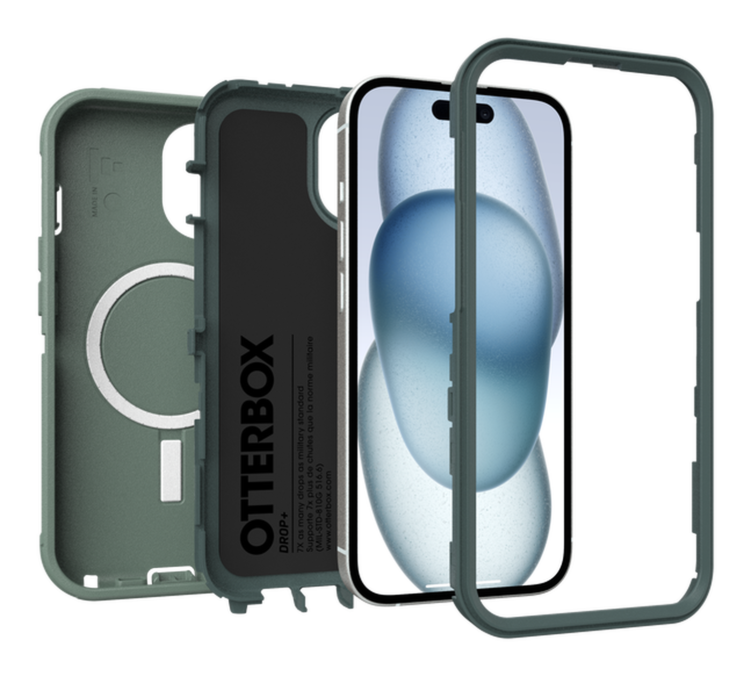 OtterBox Defender MagSafe Apple iPhone 16e / 15 / 14 / 13 Hoesje Groen afbeelding 3