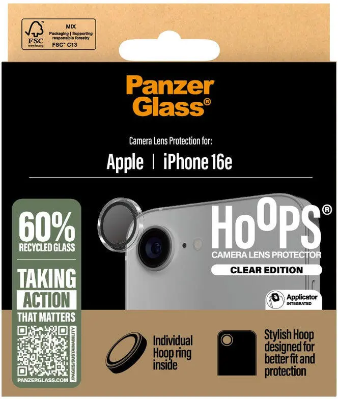 PanzerGlass Hoops Rings Apple iPhone 16e Camera Lens Protector Glas afbeelding 2