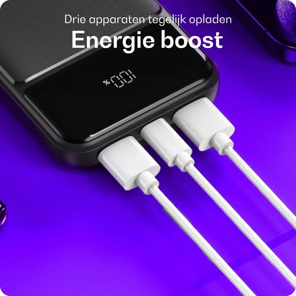 Buddi Boost 10.000 mAh Powerbank Met Display Duo Pack Zwart 22.5W afbeelding 12