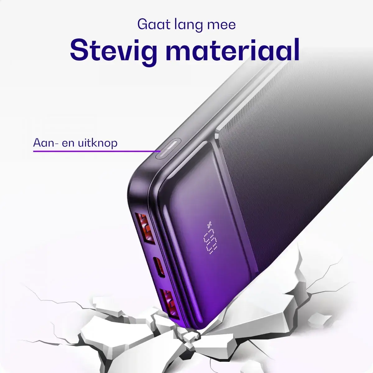 Buddi Boost 10.000 mAh Powerbank Met Display Duo Pack Zwart 22.5W afbeelding 5