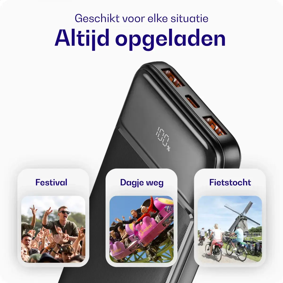 Buddi Boost 10.000 mAh Powerbank Met Display Duo Pack Zwart 22.5W afbeelding 6