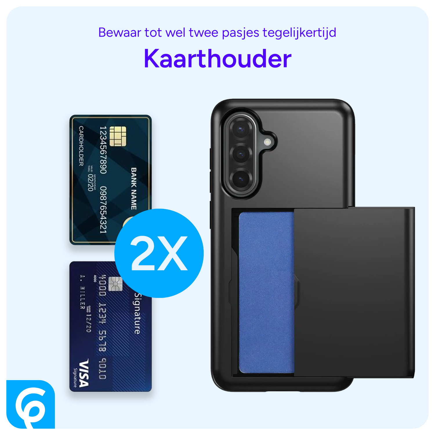 Samsung Galaxy A56 / A36 Hoesje met Slider Kaarthouder Back Cover Zwart afbeelding 8
