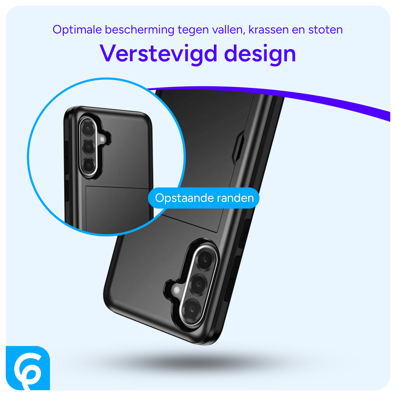 Samsung Galaxy A56 / A36 Hoesje met Slider Kaarthouder Back Cover Zwart afbeelding 2