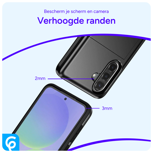 Samsung Galaxy A56 / A36 Hoesje met Slider Kaarthouder Back Cover Zwart afbeelding 7