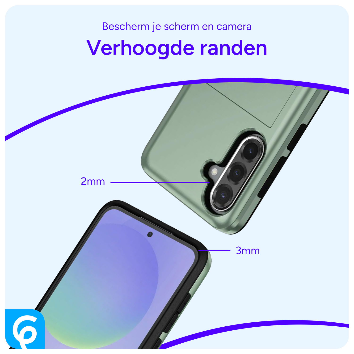 Samsung Galaxy A56 / A36 Hoesje met Slider Kaarthouder Back Cover Groen afbeelding 7