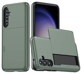 Samsung Galaxy A56 / A36 Hoesje met Slider Kaarthouder Back Cover Groen