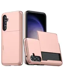Samsung Galaxy A56 / A36 Hoesje met Slider Kaarthouder Back Cover Roze afbeelding