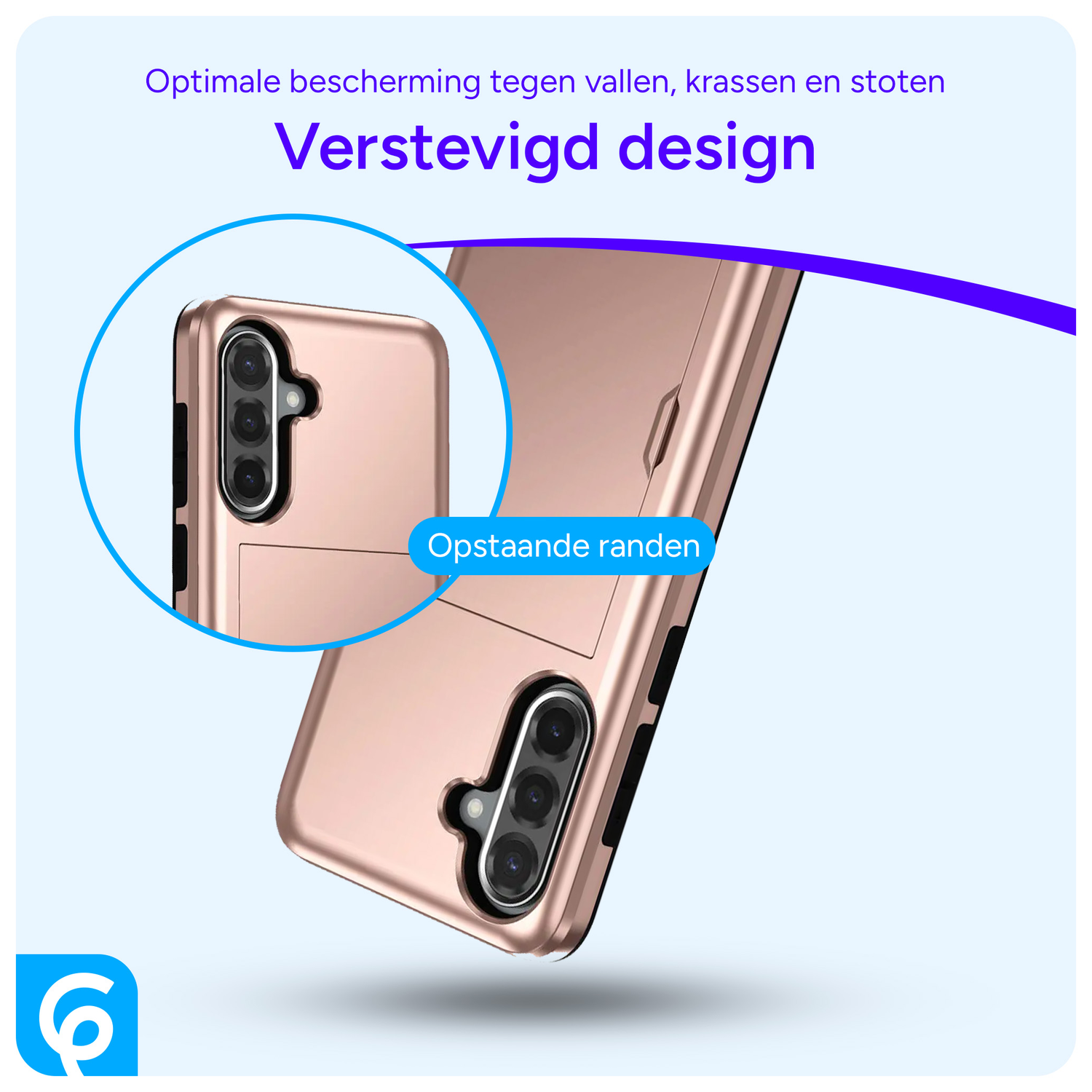 Samsung Galaxy A56 / A36 Hoesje met Slider Kaarthouder Back Cover Roze afbeelding 2