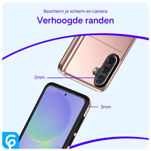 Samsung Galaxy A56 / A36 Hoesje met Slider Kaarthouder Back Cover Roze afbeelding 6
