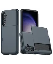 Samsung Galaxy A56 / A36 Hoesje met Slider Kaarthouder Back Cover Blauw afbeelding