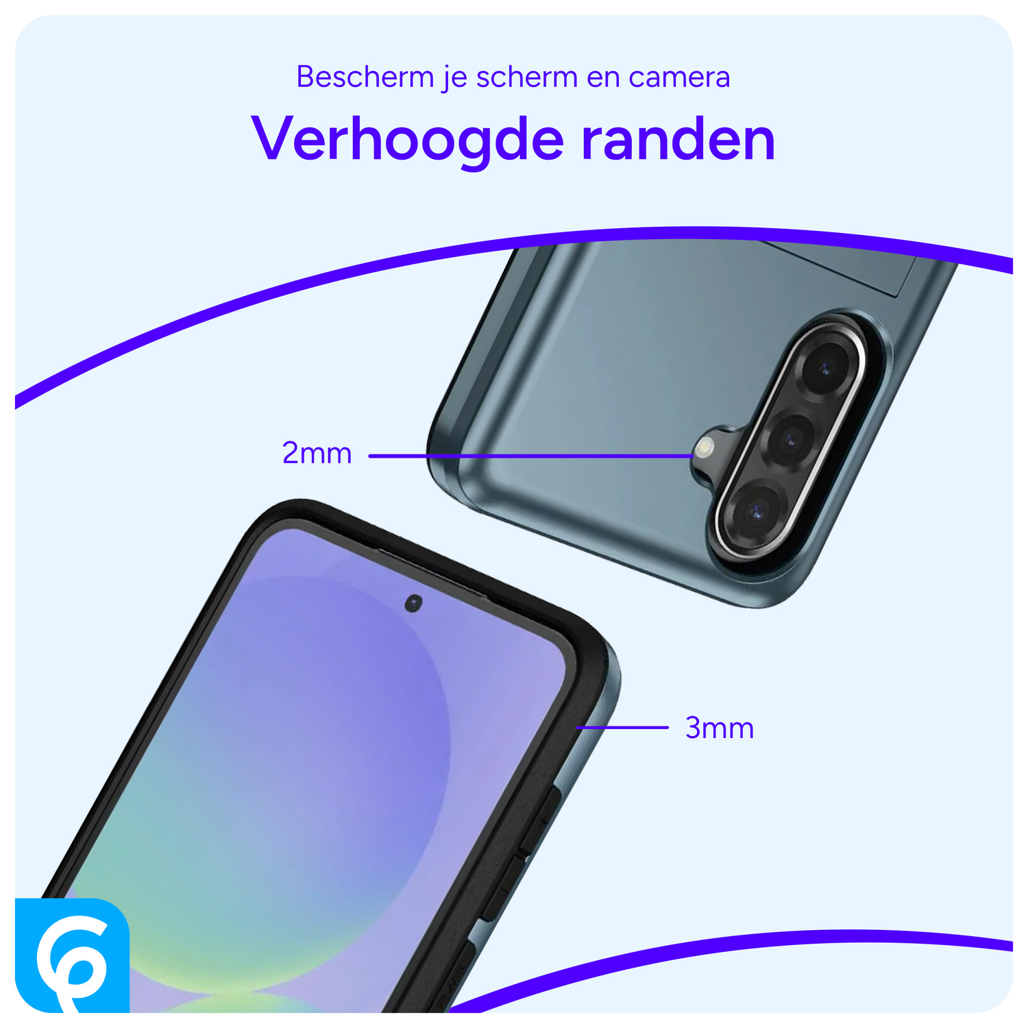 Samsung Galaxy A56 / A36 Hoesje met Slider Kaarthouder Back Cover Blauw afbeelding 8