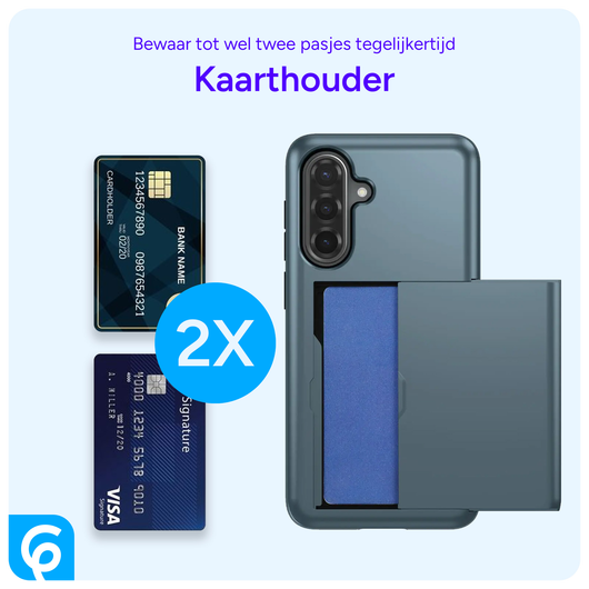 Samsung Galaxy A56 / A36 Hoesje met Slider Kaarthouder Back Cover Blauw afbeelding 7