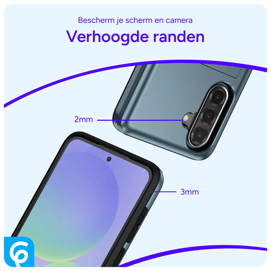 Samsung Galaxy A56 / A36 Hoesje met Slider Kaarthouder Back Cover Blauw afbeelding 8