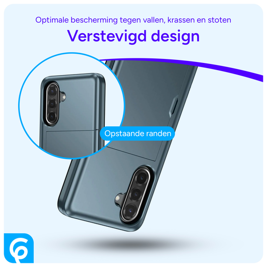 Samsung Galaxy A56 / A36 Hoesje met Slider Kaarthouder Back Cover Blauw afbeelding 2
