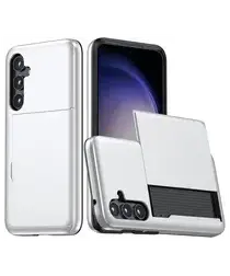 Samsung Galaxy A56 / A36 Hoesje met Slider Kaarthouder Back Cover Grijs afbeelding