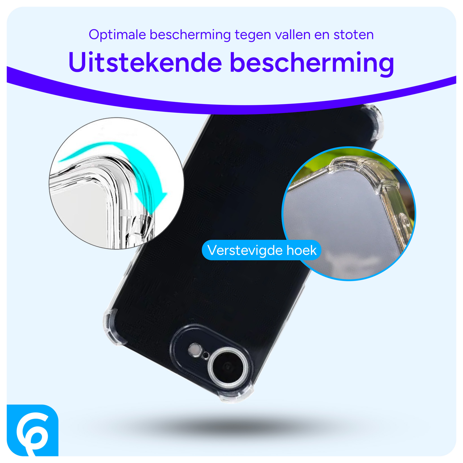 Apple iPhone 16e Hoesje met Koord Schokbestendig TPU Transparant afbeelding 2