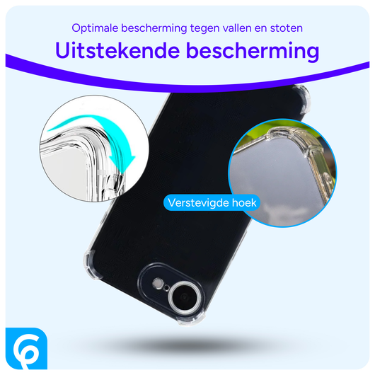Apple iPhone 16e Hoesje met Koord Schokbestendig TPU Transparant afbeelding 2