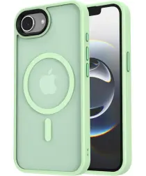 Apple iPhone 16e Hoesje met MagSafe Back Cover Matte Groen afbeelding