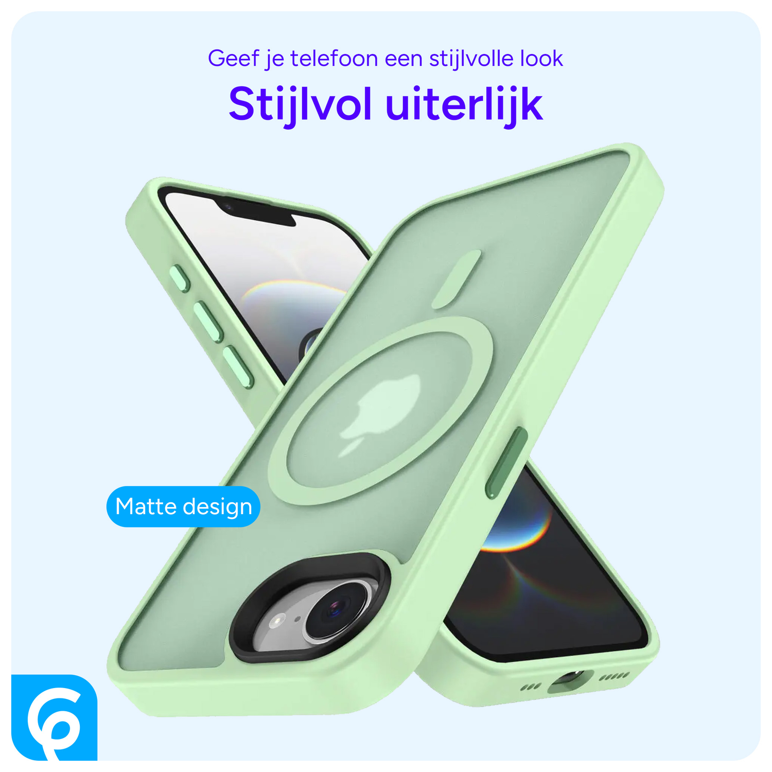 Apple iPhone 16e Hoesje met MagSafe Back Cover Matte Groen afbeelding 5